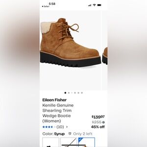 Eileen Fisher Brown Ankle Boots warm for cold winter weather super cute !